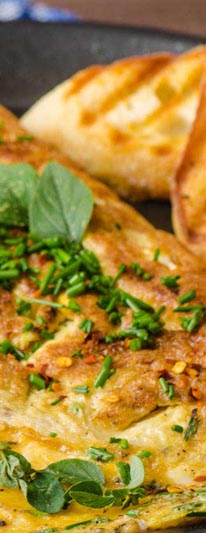 Omelete com Amêndoas Torradas Salgadas