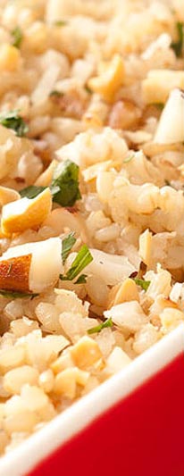 Arroz Integral com Amêndoas Defumadas