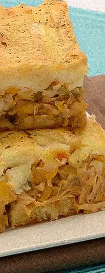 Torta de Frango com Farinha de Banana Verde