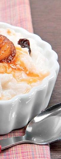 Arroz Doce com Uva Passa Preta