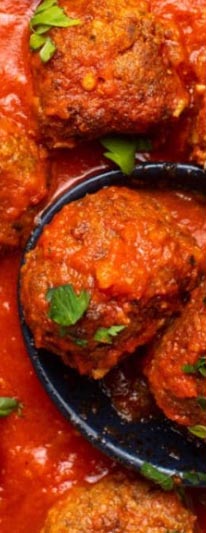 Almôndegas de Proteína de Soja Grossa com Molho de Tomate Picante